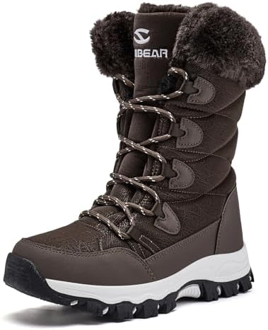 HOBIBEAR Damen Schneestiefel Leichtgewichtige Warme Kunstpelz gefüttert Wasserdicht Winter Mid-Calf Stiefel
