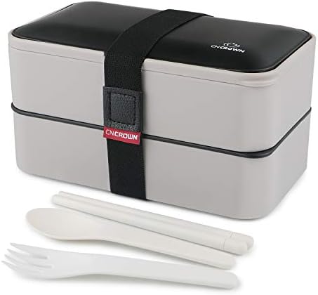 Santoi Lunch Bento Box 2-Compartment Hermetic with Reusable Cutlery Lunch Boxes Container for Adults Kids Suitable for Microwave, Freezer and Dishwasher Healthy,Durable and Portable