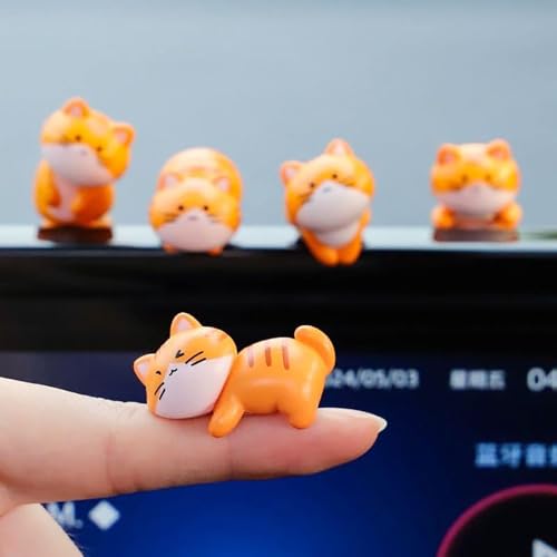 Image of Ascension 6 Pcs Mini Cat Cute Car Accessories Funny Rear View Mirror & Dashboard Decorations Lovely Animal Miniature Figurines Creative Cute Kitten DIY Home Dollhouse Bonsai Garden Decoration
