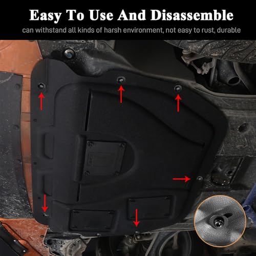 Image of HAOBO 10Sets Engine Splash Shield Guard Undertray Cover Screws Bolt Nut Clip Kit, Engine Splash Shield Screw Kit, Engine Under Cover Splash Shield Guard Body Bolt for Ford Focus Fusion (K1-10PCS)