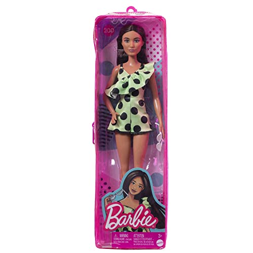 Muñeca Barbie Fashionistas #200 con cabello castaño y accesorios miniatura 6