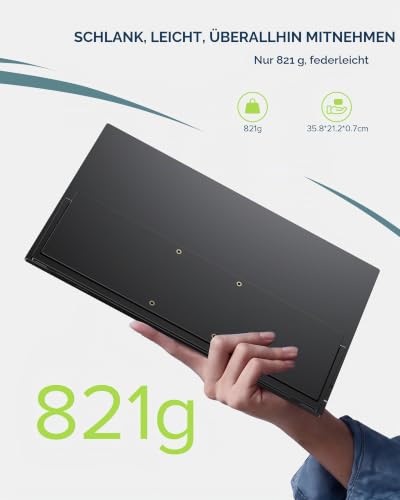EVICIV Portable Monitor Touchscreen 15,6 Zoll 4K 135 %sRGB 2000:1 450Nits – Ansicht 6