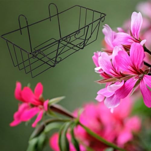 Support solide noir pour balcon évitant la chute de vos pots de fleurs - 5