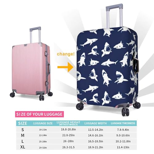 Housse de bagage pour les vacances à motif requin blanc taille L