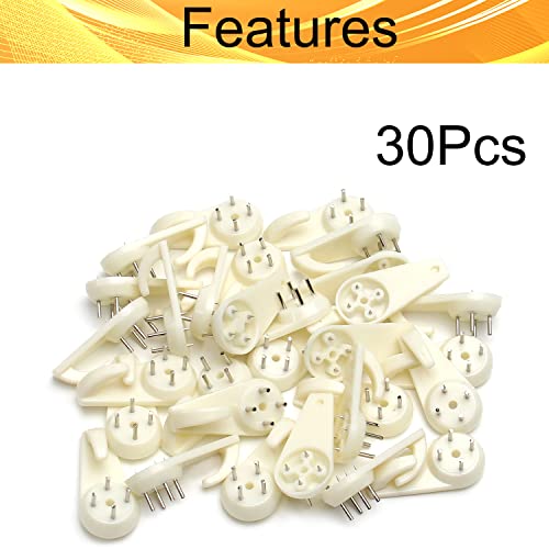 Image of Picture Hangers Ceiling Hooks Professional Photo Frame Hooks Kit with Nails for Hanging Plants Mugs Wind Chimes Utensils White 30PCS