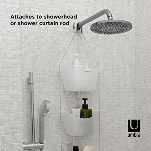 Umbra 022360-670 Bask, White Hanging Shower Caddy, Bathroom Storage And Organizer For Shampoo, Conditioner, Bath Supplies And Accessories, 11-1/4" X 5-1/4" X 36-1/2" H #TOP3