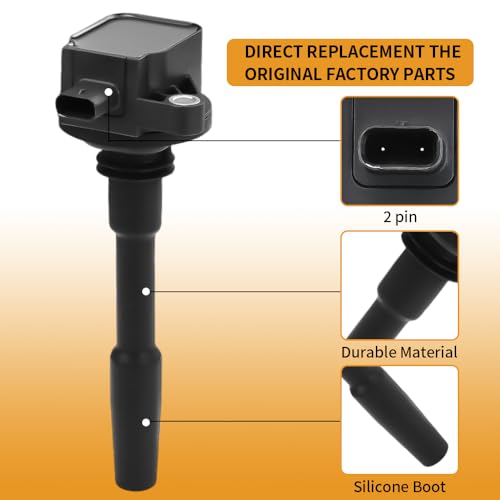 Image of Set of 8 UF835 Ignition Coil Pack with Iridium Spark Plug Compatible with 2018-2021 Ford Mustang Bullitt Mustang GT V8 5.0L Coil for JR3Z12029A DG565 5C2272