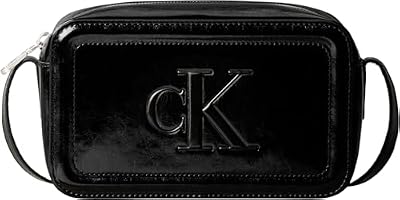 Calvin Klein BOLD CK METALLIC CAMERA BAG LV04F3331G Crossover, nero (nero), taglia unica, Nero (Nero), One size