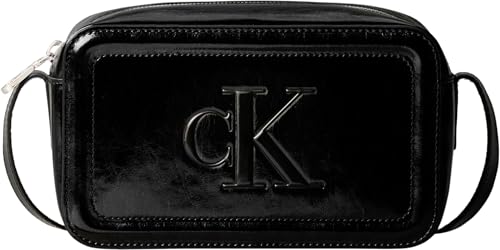 Image of Calvin Klein Women's BOLD CK METALLIC CAMERA BAG LV04F3331G Crossover, Black (Black), One Size