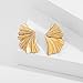 WOWORAMA Matte Gold Fan Earrings for Women Vintage Statement Gold Earrings Bohemia Wings Fan-shaped Earrings Boho Irregular Geometric Stud Earrings
