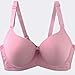 Plus Size Push Up Bras for Women Comfortable Uplift Underwire Tshirt Bras Solid Soft Ladies Brassiere Pink