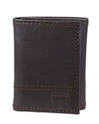 Levi's men's trifold wallet-sleek and slim includes id window and…