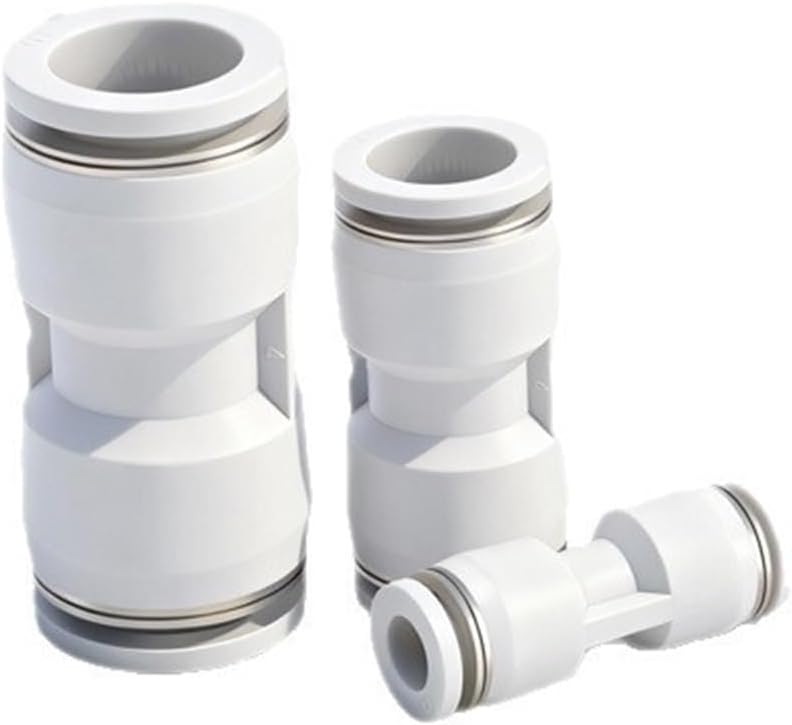 White Pneumatic Trachea Straight Through Quick Plugs PU4/6/8/12/14/16mm/PG Hose Connector 1Pcs(PG10-6(白色))