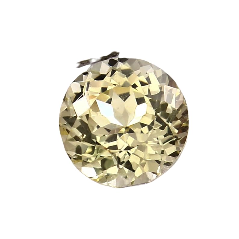 Saphir jaune naturel 12mm gemme ronde à facettes pour création de bague et collier DIY