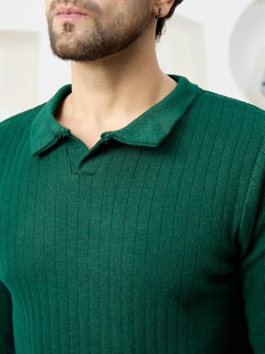 Image of Kvetoo Full Sleeve Winter Wear Woolen Collar Polo Sweater for Men