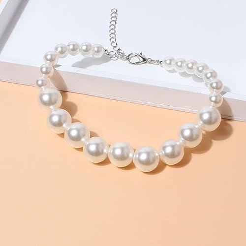 Miniatura 5 de Collar de perlas para mascotas, ajustable, para gato, perro, collar para mascotas, joyería Chihuahua, York, accesorios de ropa (10 + 2.5 pulgadas)