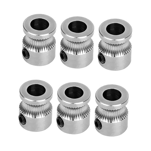 ULTECHNOVO 6pcs Shaft Stainless Steel Extruder Drive Gear Wheel for Printer Parts Replace Nozzle Extruder Use Ender