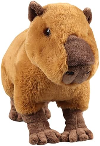 JAPIIM Realistic Capybara Plush Toy Simulation Capybara Stuffed Toy Soft Cute Rodent Toy Lifelike Wild Animal Crawling Capybara Cartoon for Gift Kids Birthday (JAPIIM)