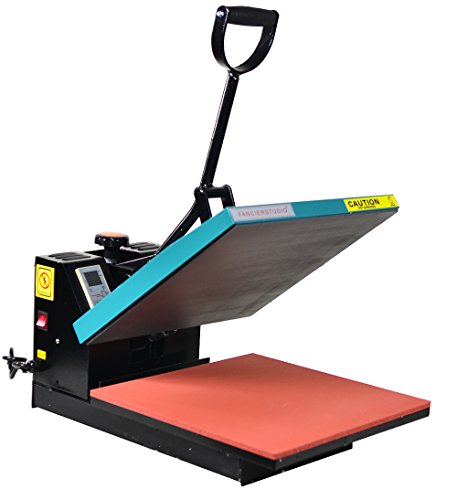 Fancierstudio Industrial-Quality Digital 15-by-15-Inch Sublimation T-Shirt Heat Press, Green Black