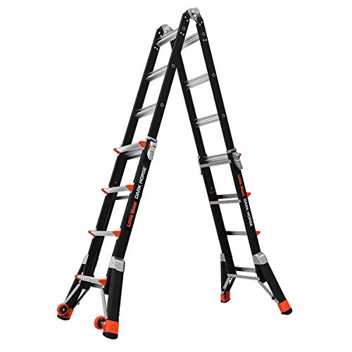 Little Giant Ladders, Dark Horse, M17, 9-15 foot, Multi-Position Ladder, Fiberglass, Type 1A, 300 lbs weight rating, (15147-001)