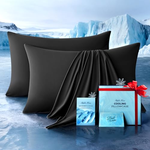Ultra-Chill Cooling Pillowcase Set, Queen, Black
