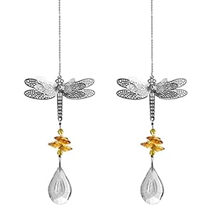 Dragonfly Crystal Suncatcher Prisms Bead Hanging Crystal for Windows Prisms Garden Wedding Christams Decor Rainbow Maker…