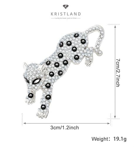 Image of Fashion Women Men Vintage Leopard Brooch Colorful Full Rhinestones Crystals Wild Animal Corsage Lapel Pin Birthday Gift Party