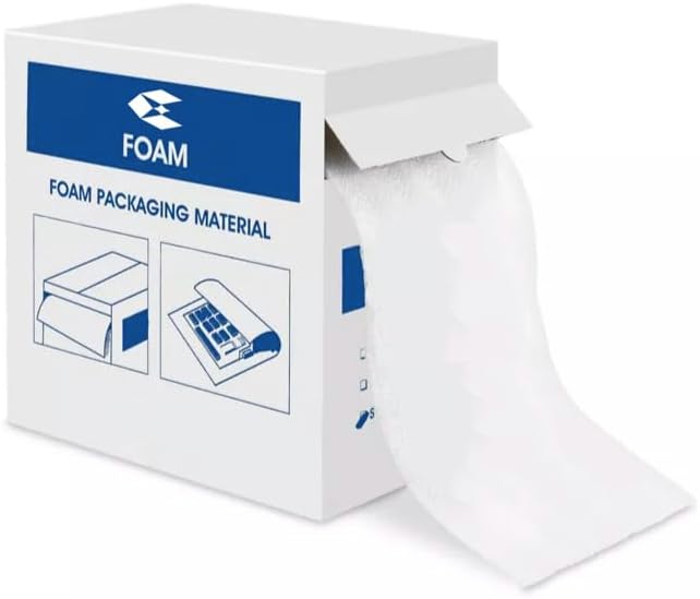 12" Wide x 85' Long 1/4" Thick Packing Foam Roll, Non-Perforated, In Box For Shipping, Packing, Moving, and Storage
