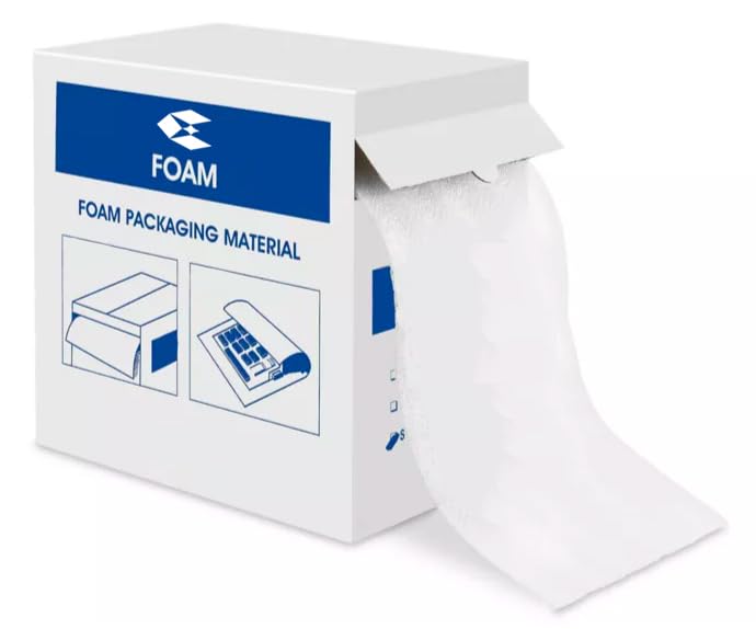 12" Wide x 85' Long 1/4" Thick Packing Foam Roll, Non-Perforated, In Box For Shipping, Packing, Moving, and Storage