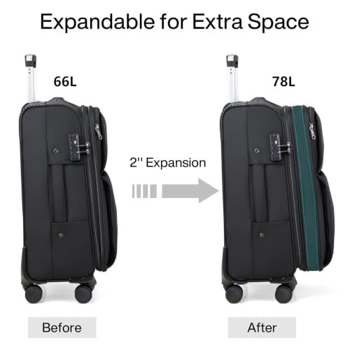 Image of Hanke Medium Checked Luggage, 24 Inch Suitcase with Garment Compartment