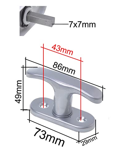 Aqbau® Fenstergriff Metall (Weiß) Fensterolive Lackiert Balkontürgriff Metall fenstergriff klein, universal fenstergriffe, Fensterbeschlag