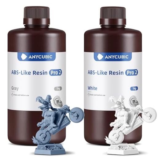 ⚡ ANYCUBIC 3D Printer Resin Bundle, ABS-Like Pro 2 with Enhanced Strength and Toughness, Performance far Superior to ABS-Like Resin, Low Odor (Grey+White, 2kg)