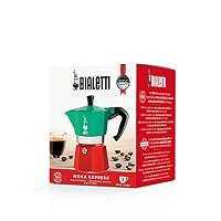 Bialetti - Moka Express Italia Kollektion: Ikonische Espressomaschine für die Herdplatte, macht echten Italienischen Kaffee, Moka-Kanne für 3 Tassen (130 ml), Aluminium, in Rot-Grün-Silber gefärbt – Ansicht 5