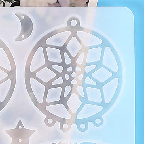Dream Catcher molde de resina epóxi apanhador de sonhos chaveiro, molde de silicone, molde de pena p