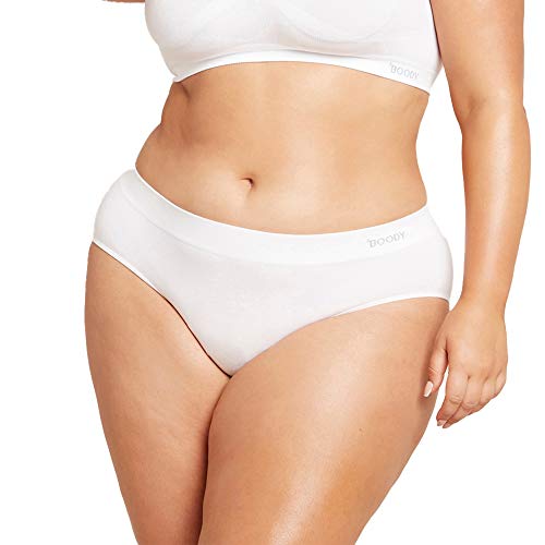 Boody Women's Midi Brief Underwear - Mid-Rise Panties For Women, Seamless Underwear For Women - Midi Women's Underwear For Full Coverage, Bamboo Viscose For All-Day Comfort - Pack Of 2 - White, Xl #TOP30