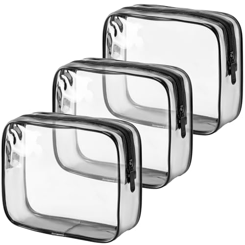 MODENGKONGJIAN TSA Approved Toiletry Bag, 3 Pcs Clear