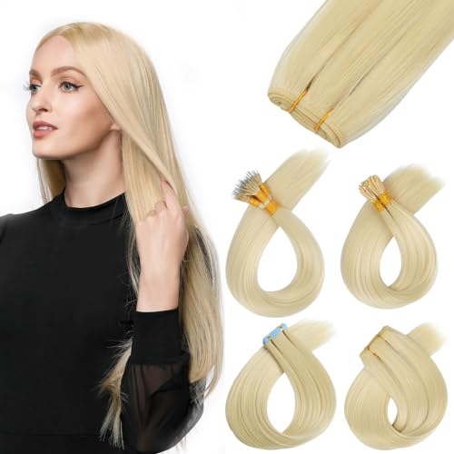 Yamel Training Hair, Weave Weft Hair Extensions Light Blonde Straight 16 Inch 100g Synthetic Hair Extensions for Training