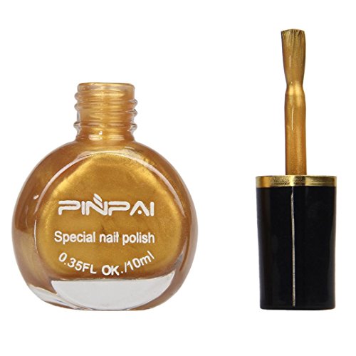 Nail Polish， Misaky Art Template Stamp Stamping Painting Varnish Manicure Design (Gold)