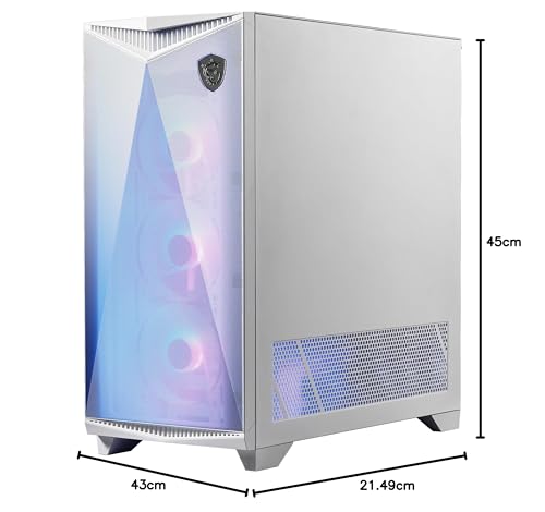 MSI MPG GUNGNIR 300R AIRFLOW WHITE – Case Mid-Tower, Supporto E-ATX, 4 Ventole ARGB da 120mm con Hub, Montaggio GPU Verticale con Stand, Filtri Antipolvere, Gestione Cavi, USB Type-C 20Gbps - Vista 9