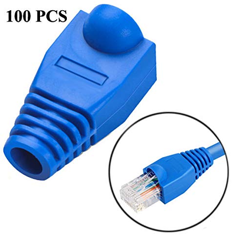 Cables&adapters �l�b�g���[�N�P�[�u���u�[�c�L���b�v�J�o�[RJ45�A�u���b�N�i1�̃p�b�P�[�W��100�A���i��100���ł��j (�F : Blue)