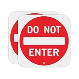 T&R (2 Pack) Do Not Enter Sign 12 x 12 Inches, Rust Free .040 Aluminum Reflective, Weather Resistant, Waterproof, Fade Resistant, 2 Pre-drilled Holes