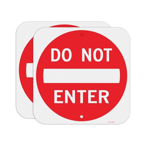 Panneau Do Not Enter 30,5x30,5 cm lot de 2 plaques en aluminium pour signalisation extérieure