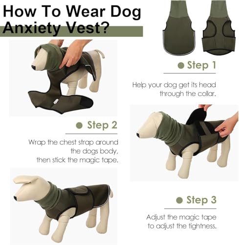 Image of Dog Anxiety Jacket Skin-Friendly Anxiety Calming Hoodie Thunder Shirt Breathable Vest Relief Coat for Dogs Nighttime Reflective Adjustable Hoodies for Noise Block Ear Protection Fireworks Separation