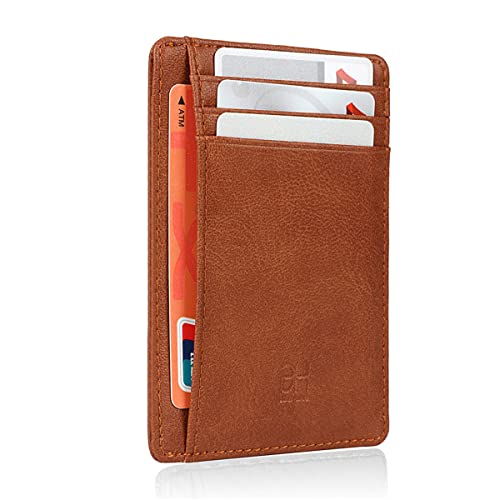 Image of GH GOLD HORSE Slim RFID Blocking Card Holder Minimalist Leather Front Pocket Wallet for Women | Slim