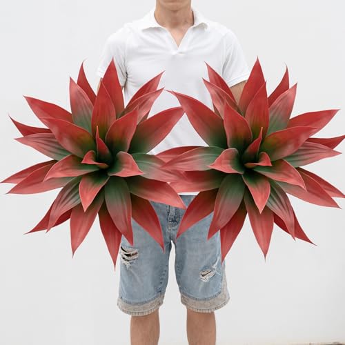 Ttranewsoo Artificial Agave Plants,Large UV Resistant Fake Agave Planters for