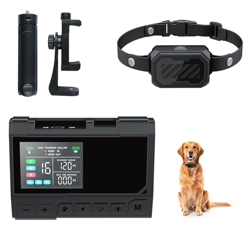AOZOOM 3-in-1 Wireless Dog Fence - Training, Fence & Blocker Mode, Support 1-3 Dogs, Adjustable Extension Range, Dog Wireless Pet Gate with 1 Waterproof Dog Collar, Indoor Pet Barrier