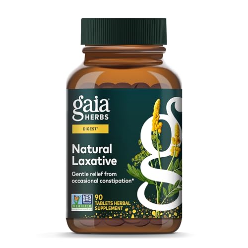Gaia Herbs Natural Laxative - Relief from Occasional Constipation - Support for Natural Elimination Process* - with Senna Leaf Cape Aloe Dandelion & Fennel - 90 Tablets (45 Servings)