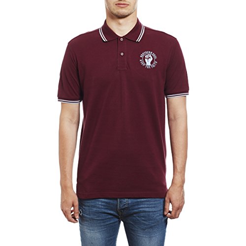 Northern Soul Keep The Faith Embroidered Polo Shirt - Polo para Hombre by 45REVS. Burgundy/2XL
