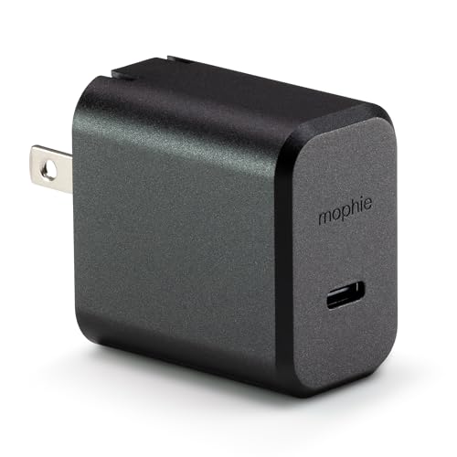 Mophie GaN 30W USB C Charger Block - Fast Wall Charger for iPhone, iPad, Samsung Galaxy, Google Pixel, and More - Compact, Foldable Prongs, Eco-Friendly, Black