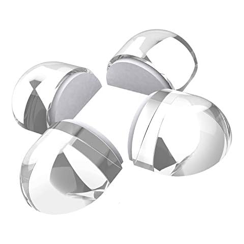 4 Pack Door Stoppers, Oval Self-Adhesive Door Stops & Floor Door Stopper Rubber Clear Top Dome Floor Doorstop for Bathroom Bedroom Kitchen Cover